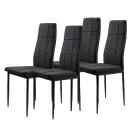 Étkezőszék, ModernHome DC860-4, 4 db, fekete, 98 x 42 x 42 cm, steppelt kárpit, porszórt acél lábak, magas háttámla, teherbírás: 120 kg