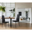 Étkezőszék, ModernHome DC860-4, 4 db, fekete, 98 x 42 x 42 cm, steppelt kárpit, porszórt acél lábak, magas háttámla, teherbírás: 120 kg