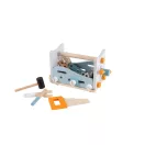Szerszámos építőkészlet, ECOTOYS 1182N, fa, 52 tartozékkal, csavarozható elemekkel, kreatív, készségfejlesztő, 3 éves kortól