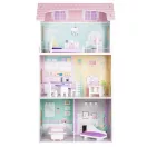 Fa babaház, ECOTOYS 4121, Jagodowa rezidencia, 52,3 x 27 x 95 cm, 3 szint, 4 szoba, 8 db bútor, 3 éves kortól