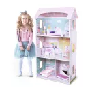 Fa babaház, ECOTOYS 4121, Jagodowa rezidencia, 52,3 x 27 x 95 cm, 3 szint, 4 szoba, 8 db bútor, 3 éves kortól