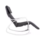 Hintaszék, ModernHome TXRC-02, szürke/fehér, 97 x 58 x 65 cm, állítható lábtartó, fejtámasz, levehető huzat, fa és fém váz, 120 kg teherbírás