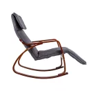 Hintaszék, ModernHome TXRC-02, szürke/barna, 97 x 58 x 65 cm, állítható lábtartó, fejtámasz, levehető huzat, fa és fém váz, 120 kg teherbírás