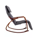 Hintaszék, ModernHome TXRC-02, szürke/barna, 97 x 58 x 65 cm, állítható lábtartó, fejtámasz, levehető huzat, fa és fém váz, 120 kg teherbírás