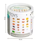 Játék ételkészlet, ECOTOYS TL87115, 23 db, tépőzáras, vágódeszkával és késsel, tároló vödörrel, 3 éves kortól