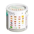 Játék ételkészlet, ECOTOYS TL87115, 23 db, tépőzáras, vágódeszkával és késsel, tároló vödörrel, 3 éves kortól