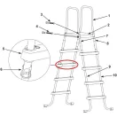 szürke biztonsági medence létra létrafoka, 97 - 132 cm magas létrához (12629)