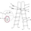 szürke biztonsági medence létra létrafok rögzítő hüvely, 97 - 132 cm magas létrához (12630)