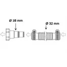 Tömlőcsatlakozó adapter, Intex, 32–38 mm, hollanderes, bilincses csatlakozás, 38 mm menetes kimenet, 2 db (25007)