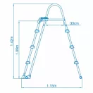 Biztonsági medence létra 3 fokos 91-107cm magas medencékhez (28075)