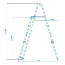 Biztonsági medence létra 4 fokos 132cm magas medencékhez (28077)