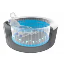 INTEX PureSPA Greywood Deluxe jacuzzi, 4 személyes, kerek, D196 x 71 cm, szürke / fehér (28440)