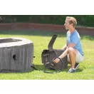 INTEX PureSPA Greywood Deluxe jacuzzi, 4 személyes, kerek, D196 x 71 cm, szürke / fehér (28440)