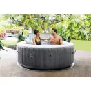 INTEX PureSPA Greywood Deluxe jacuzzi, 6 személyes, kerek, D216 x 71 cm, szürke / fehér (28442)