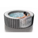 INTEX PureSPA Greywood Deluxe jacuzzi, 6 személyes, kerek, D216 x 71 cm, szürke / fehér (28442)