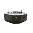 INTEX PureSPA Onyx Black Octagon jacuzzi, sóbontó készülékkel, 4 személyes, D201 x 71 cm, fekete / fehér (28458)