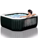 INTEX PureSPA Onyx Black Octagon jacuzzi, sóbontó készülékkel, 4 személyes, D201 x 71 cm, fekete / fehér (28458)