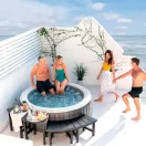 Pad szett, Intex PureSpa, 221 × 76 × 60 cm, barna, 2 közepes és 2 magas pad, összekapcsolható, 160 kg teherbírás, 4 személyes kerek jakuzzihoz (28515)