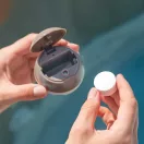 Vegyszeradagoló, INTEX, PureSPA, 6 cm átmérő, barna/bézs, úszó, szabályozó gyűrűs, max. 3,8 cm tablettákhoz, korrózióálló polipropilén (29044)