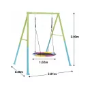 Kerti fészekhinta, INTEX, zöld/kék, átmérő: 102 cm, acél váz, vízálló, állítható kötélmagasság, párnázott, teherbírás: 100 kg, kerek (44111)
