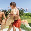 INTEX Jurassic Adventure Play Center felfújható vízicentrum, élménymedence, 201 × 201 × 36 cm (56132)