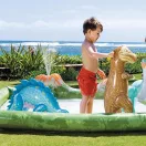 INTEX Jurassic Adventure Play Center felfújható vízicentrum, élménymedence, 201 × 201 × 36 cm (56132)