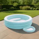 Családi medence, Intex Swim Center Canopy Lounge, 277 × 221 × 137 cm, kék, 830 literes, felfújható, napellenzővel és külön lábfürdővel (57195)