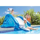 Felfújható vízicsúszda, Intex Kool Splash, 333 × 206 × 117 cm, kék, hullámos kialakítású, locsolótömlőre csatlakoztatható, fogantyúkkal (58849)