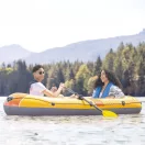 Felfújható csónak szett, Intex Challenger 2, 236 x 114 x 41 cm, narancssárga, kétszemélyes, megerősített PVC, pumpával és evezőkkel (66312)