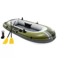   Felfújható csónak szett, Intex Seahawk 2, 236 x 114 x 41 cm, zöld, kétszemélyes, megerősített PVC, pumpával és evezőkkel (66332)