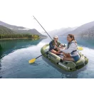 Felfújható csónak szett, Intex Seahawk 2, 236 x 114 x 41 cm, zöld, kétszemélyes, megerősített PVC, pumpával és evezőkkel (66332)