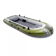   Felfújható csónak szett, Intex Seahawk 4, 351 x 145 x 48 cm, zöld, négyszemélyes, megerősített PVC, pumpával és evezőkkel (66334)