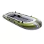 Felfújható csónak szett, Intex Seahawk 4, 351 x 145 x 48 cm, zöld, négyszemélyes, megerősített PVC, pumpával és evezőkkel (66334)