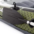 Felfújható csónak szett, Intex Seahawk 4, 351 x 145 x 48 cm, zöld, négyszemélyes, megerősített PVC, pumpával és evezőkkel (66334)