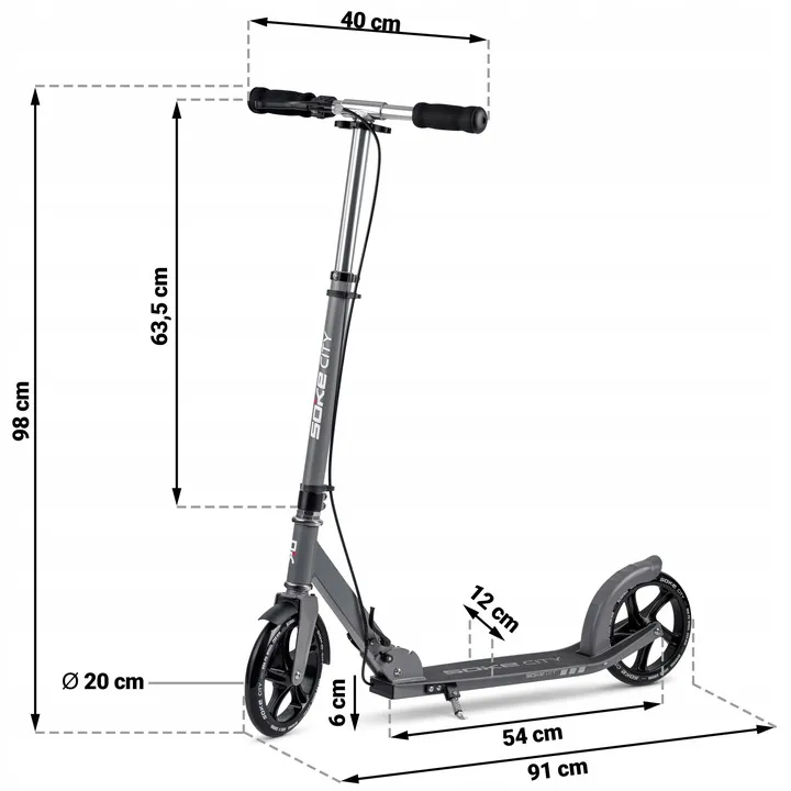 Klasszikus roller, SOKE City, szürke – 12. kép