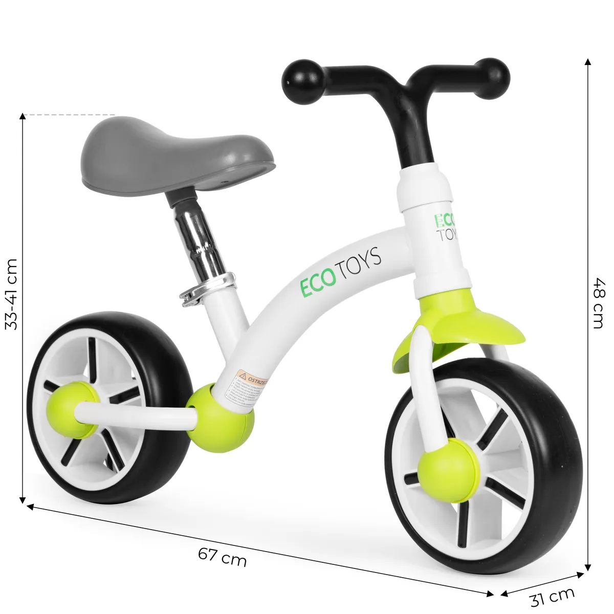 Kétkerekű futóbicikli, ECOTOYS LC-V1252, zöld – 5. kép Kétkerekű futóbicikli, ECOTOYS LC-V1252, zöld – 5. kép