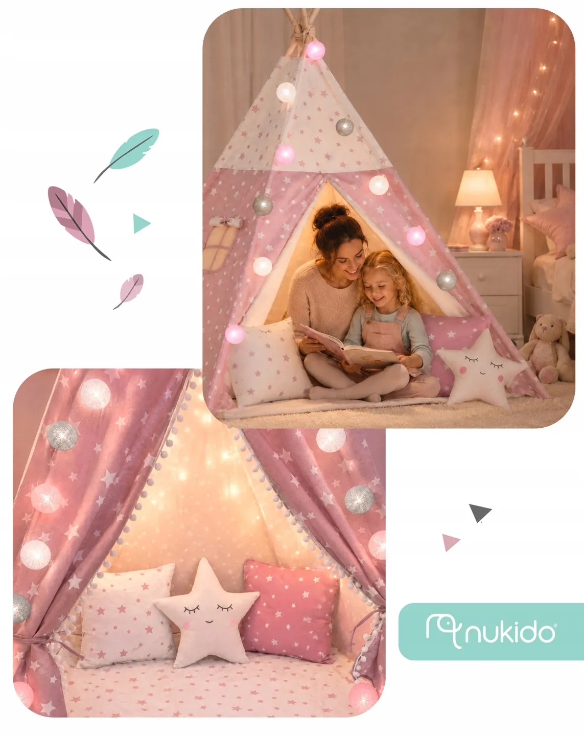Gyereksátor, Nukido Tipi, fényfüzérrel – 7. kép
