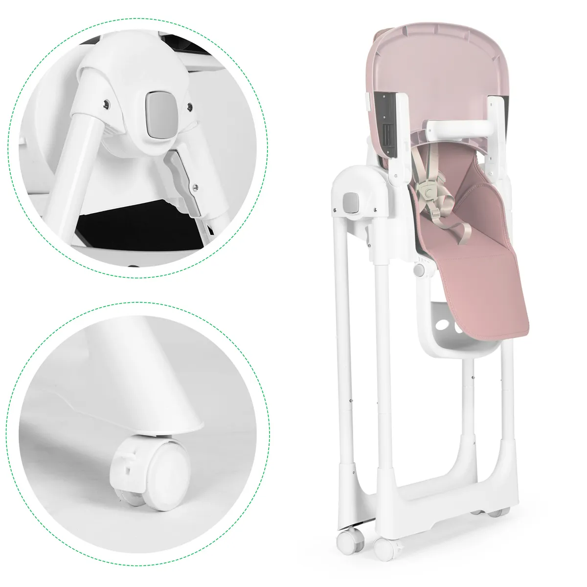 Etetőszék, ECOTOYS HA-013, rózsaszín – 6. kép