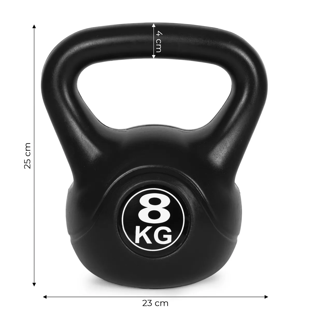 Kettlebell súlyzó, ModernHome CK-8-BC, fekete – 6. kép