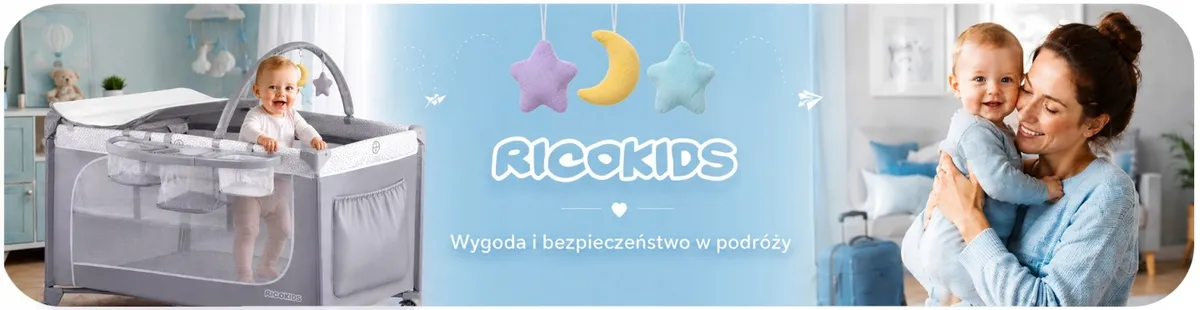 Utazó gyerekágy, Ricokids RK-241, szürke – 1. kép Utazó gyerekágy, Ricokids RK-241, szürke – 1. kép