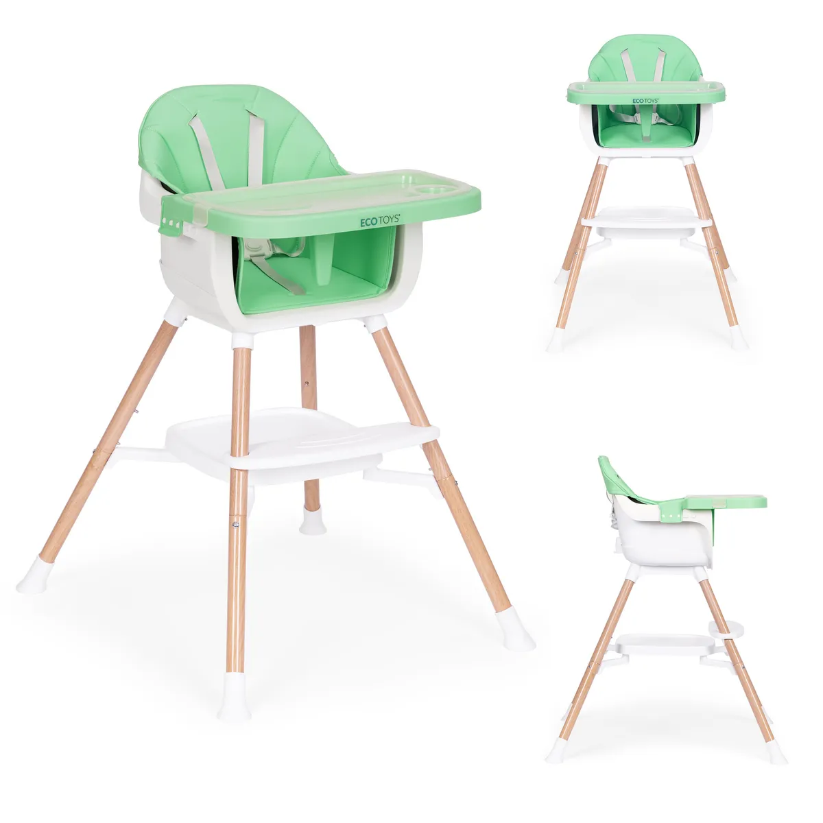 Etetőszék, ECOTOYS HC508, zöld – 1. kép ECOTOYS magas etetőszék HC508 ZÖLD