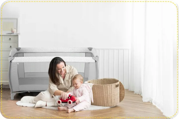 Utazó gyerekágy, Ricokids RK-241, szürke – 10. kép