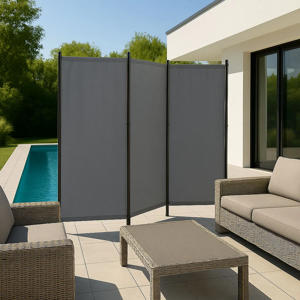 Térelválasztó paraván, MultiGarden AW-022/3TLG, szürke – 2. kép Térelválasztó paraván, MultiGarden AW-022/3TLG, szürke – 2. kép