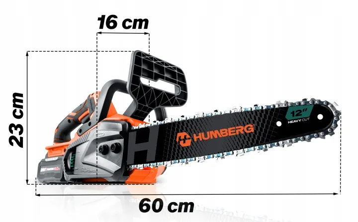 Akkumulátoros láncfűrész, Humberg HM-436, szürke – 9. kép Szénkefe nélküli motor