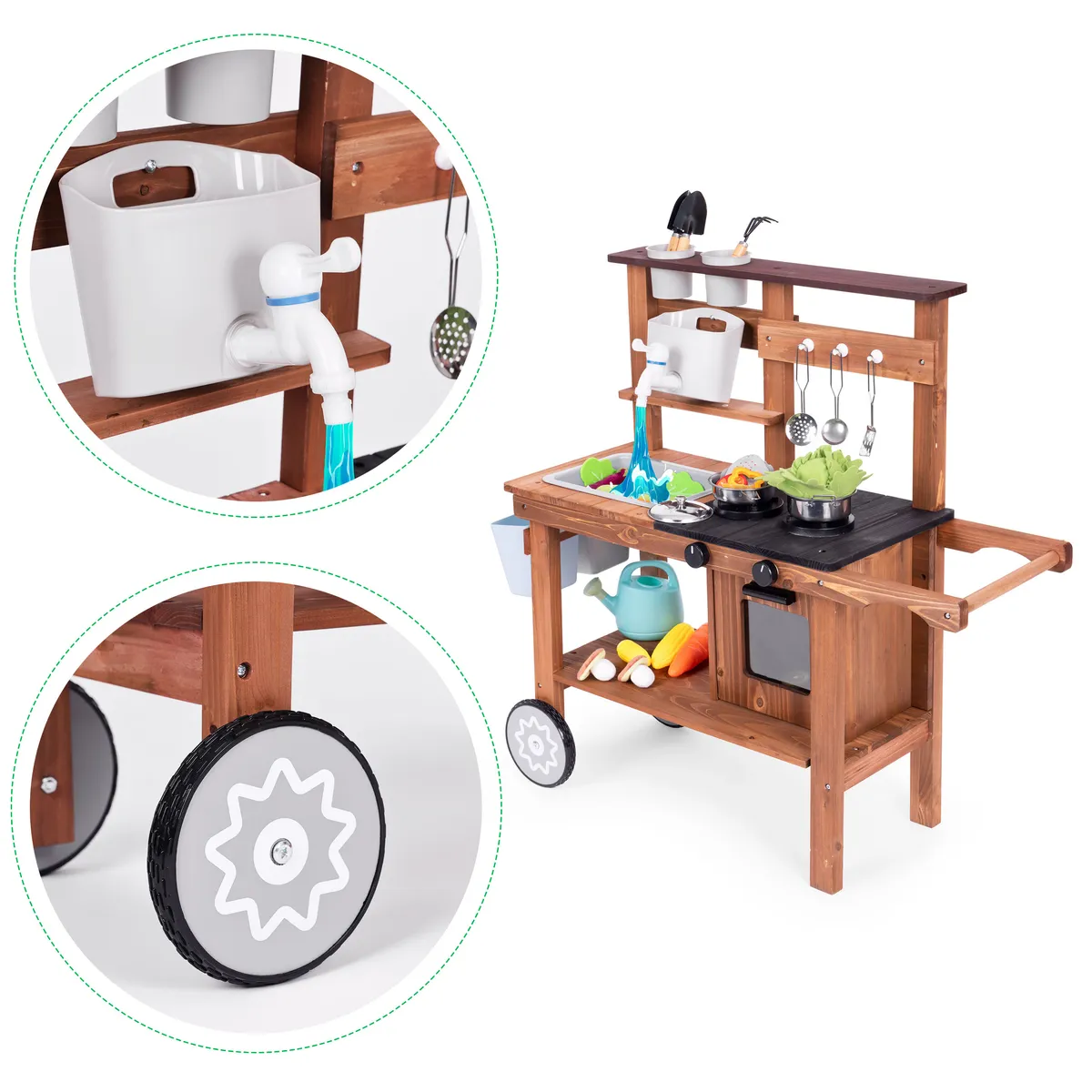 Kültéri játékkonyha, ECOTOYS TL814004, fa – 4. kép