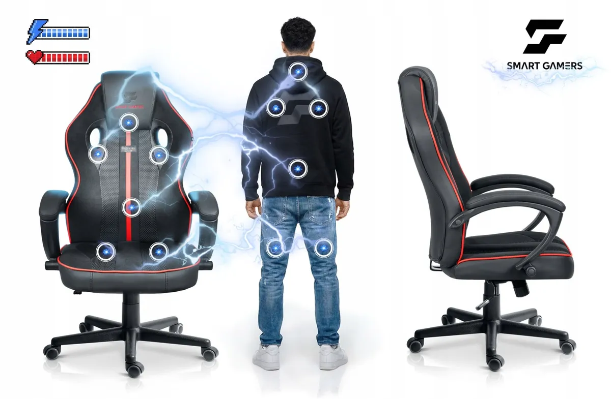 Gamer szék, Sofotel Master, fekete/piros – 5. kép Gamer szék, Sofotel Master, fekete/piros – 5. kép