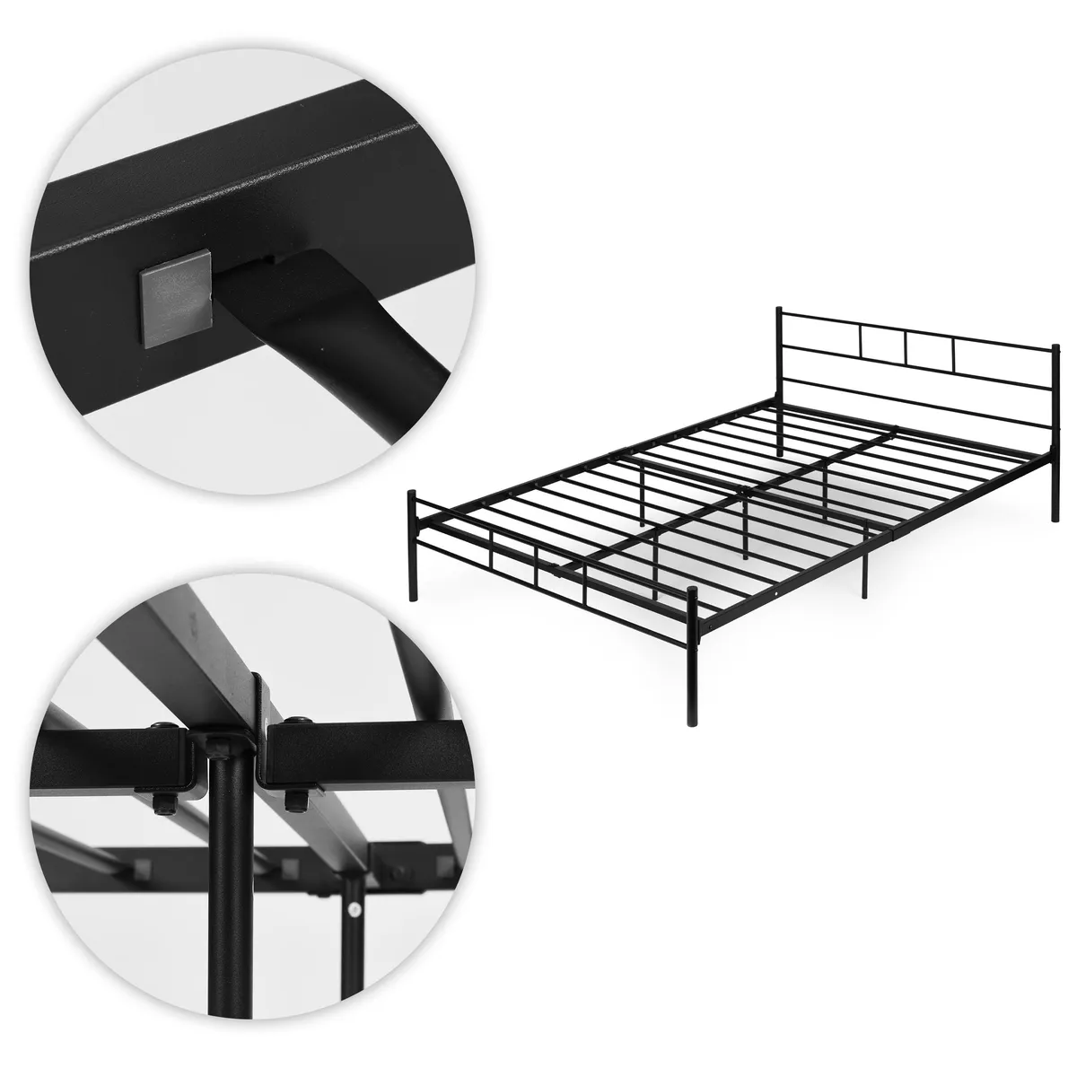 Fém ágykeret, ModernHome DNYSF165B, 160 x 200 cm – 3. kép Fém ágykeret, ModernHome DNYSF165B, 160 x 200 cm – 3. kép