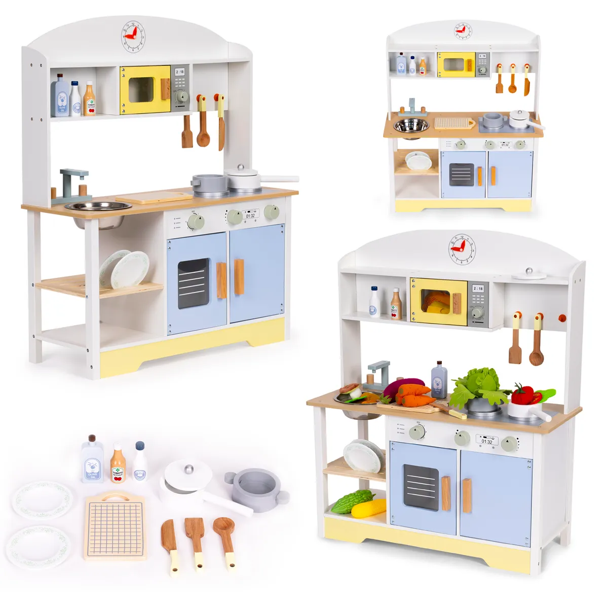 Játékkonyha, ECOTOYS TL103013, fa – 1. kép Játékkonyha, ECOTOYS TL103013, fa – 1. kép