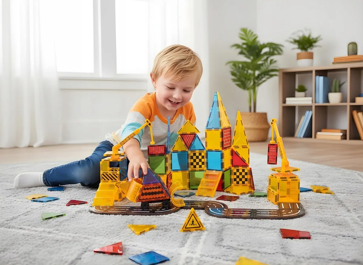 Mágneses játékkészlet, Ricokids RK-780, 90 db – 5. kép Sokféle formájú mágneses elem