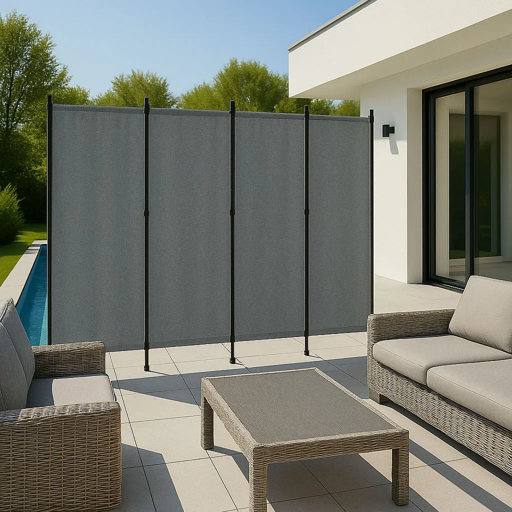 Térelválasztó paraván, MultiGarden AW-022/4TLG, szürke – 2. kép Térelválasztó paraván, MultiGarden AW-022/4TLG, szürke – 2. kép